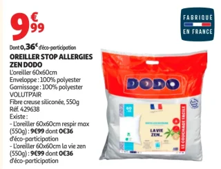 Oreiller stop allergies Zen Dodo