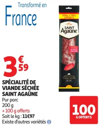 Spécialité de viande séchée Saint Agaûne