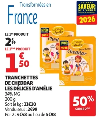 Tranchettes de cheddar Les Délices d'Amélie