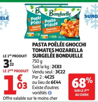 Pasta Poêlée Gnocchi Tomates Mozarella Surgelée Bonduelle