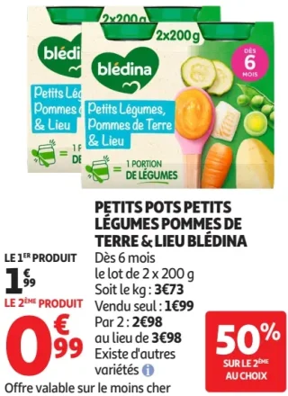 Petits pots Petits légumes pommes de terre & lieu Blédina