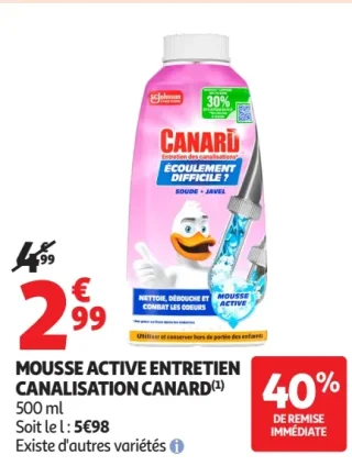 MOUSSE ACTIVE ENTRETIEN CANALISATION CANARD