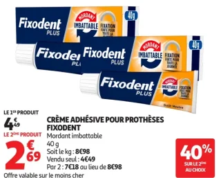 CRÈME ADHÉSIVE POUR PROTHÈSES FIXODENT Mordant imbattable