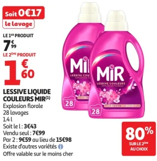 LESSIVE LIQUIDE COULEURS MIR Explosion florale 28 lavages 1.4 l