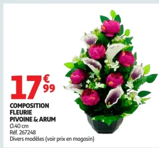 Composition fleurie Pivoine & Arum