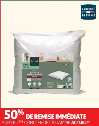 Oreiller anti-acariens 60 x 60 cm Actuel