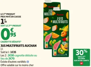 Jus multifruits Auchan