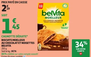 Biscuits moelleux au chocolat et noisettes Belvita