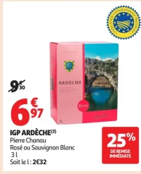 Vin IGP Ardèche Rosé ou Sauvignon Blanc Pierre Chanau
