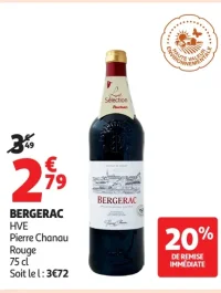 Vin rouge Bergerac HVE Pierre Chanau