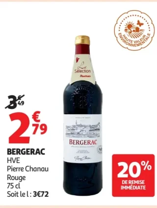 Vin rouge Bergerac HVE Pierre Chanau