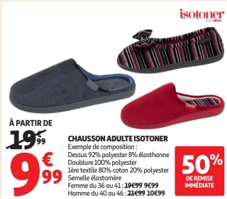 Chausson adulte Isotoner
