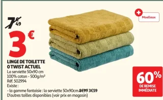 Linge de toilette O Twist Actuel