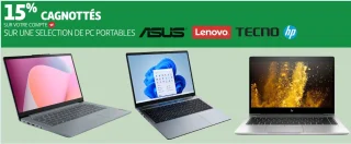 Sélection de PC portables Asus, Lenovo, Tecno, HP