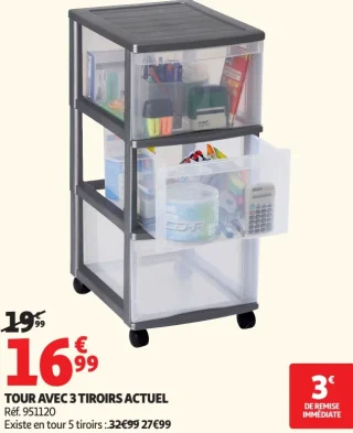 Tour avec 3 tiroirs Actuel