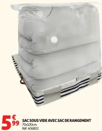 Sac sous vide avec sac de rangement 70x100cm