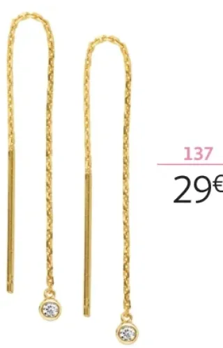 Boucles d'oreilles plaqué or et oxydes de zirconium la VIE en OR