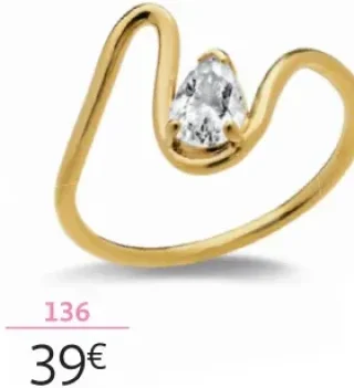 Solitaire plaqué or et oxyde de zirconium la VIE en OR