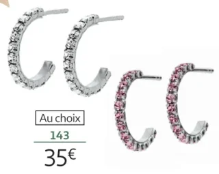 Demi-créoles argent et oxydes de zirconium 143 La Vie en Or