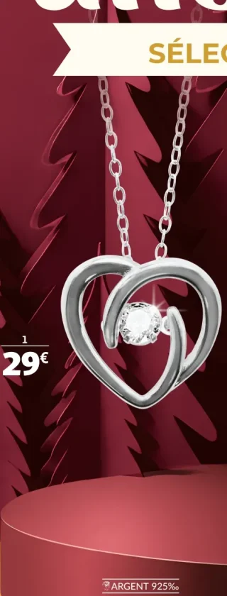 Pendentif Cœur Argent 925‰ la VIE en OR