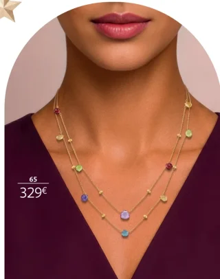 Collier en or 375 millièmes et pierres fines - La Vie en Or