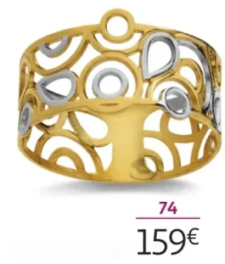 Bague or bicolore 375 millièmes La Vie en Or