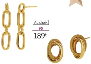 Boucles d'oreilles or 375 millièmes La Vie en Or