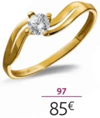 SOLITAIRE or 375 millièmes et oxyde de zirconium La VIE en OR