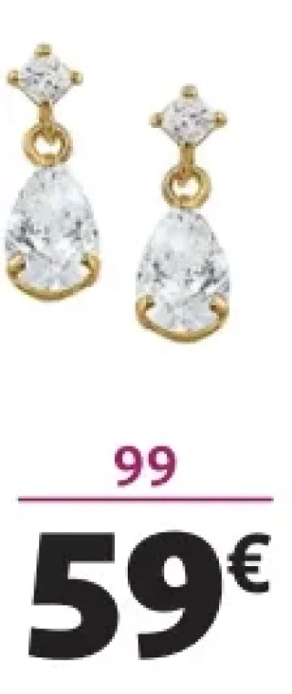 Boucles d'oreilles or 375 millièmes et oxydes de zirconium La Vie en Or