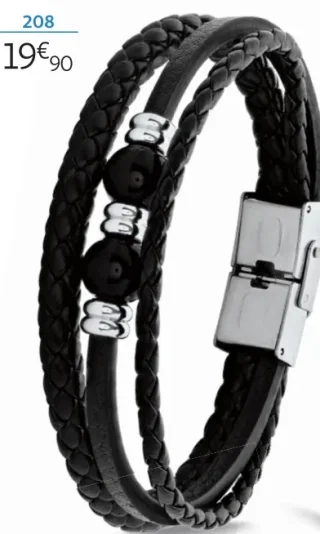 Bracelet acier et pierres synthétiques noires - 21 cm la VIE en OR