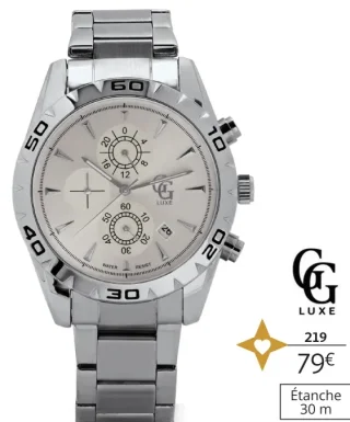 Chronographe homme GG LUXE acier