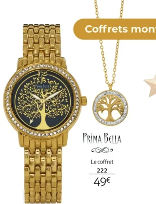 Coffret montre femme Prima Bella + collier - Réf. 171410