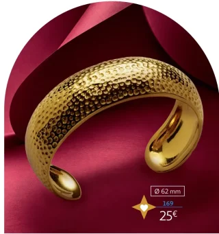 Bracelet jonc acier doré La Vie en Or Réf. 171175