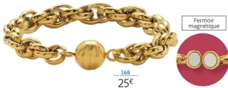 Bracelet acier doré fermoir magnétique 19 cm La Vie en Or Réf. 171176