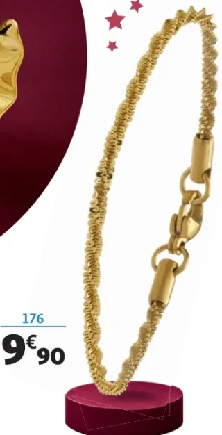 Bracelet acier doré 22 cm la VIE en OR