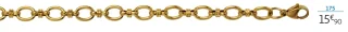 Bracelet acier doré 20 cm la VIE en OR