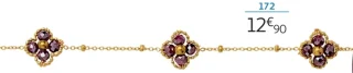 Bracelet acier doré et perles en verre rouge 20 cm la VIE en OR