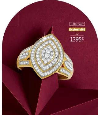 Bague en or 750 millièmes rhodié et diamants 0,40 carat la VIE en OR
