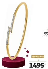 Bracelet jonc en or 750 millièmes rhodié et diamants 0,11 carat la VIE en OR