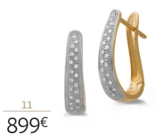 Boucles d'oreilles en or 750 millièmes rhodié et diamants 0,15 carat la VIE en OR