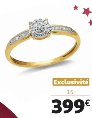 Bague or 750 millièmes rhodié et diamants 0,05 carat La Vie en Or