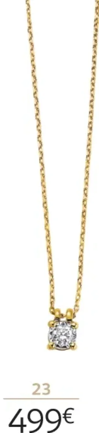 Collier or 750 millièmes rhodié et diamant 0,10 carat La Vie en Or