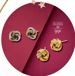 Boucles d'oreilles en or 375 millièmes La Vie en Or