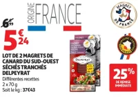 Lot de 2 magrets de canard du Sud-Ouest séchés tranchés Delpeyrat