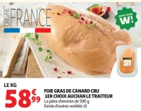 Foie gras de canard cru 1er choix Auchan Le Traiteur
