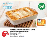 Cannelloni aux crevettes sauce homardine Maison Briau