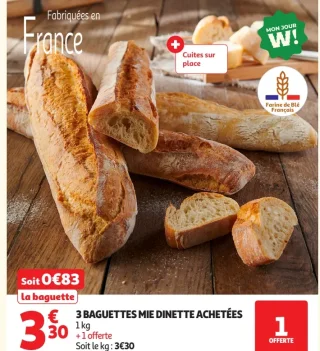 3 BAGUETTES MIE DINETTE ACHETÉES