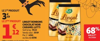 LINGOT BONBONS CHOCOLAT NOIR CARAMEL LUTTI
