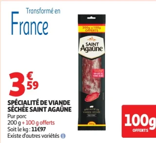 Spécialité de viande séchée Saint Agaûne