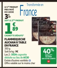 Flammekueche Auchan À Table en France